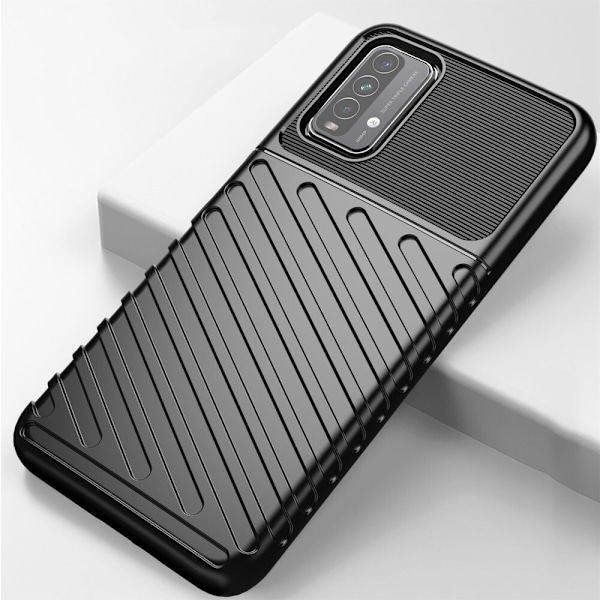 Thunder Case fleksibelt pansret beskyttelsesdeksel for Xiaomi Poco M3 / Xiaomi Redmi 9T svart