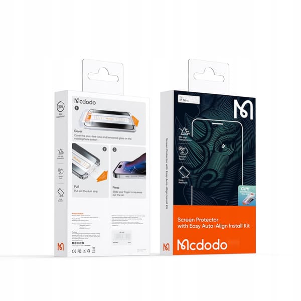 MCDODO EZ PASTE HÄRDAT GLAS FODRAL GLAS FÖR IPHONE 16 PLUS
