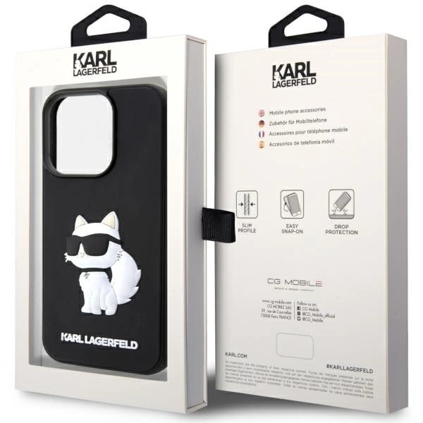 KARL LAGERFELD RUBBER CHOUPETTE 3D ETUI TIL IPHONE 14 PRO MAX - SORT