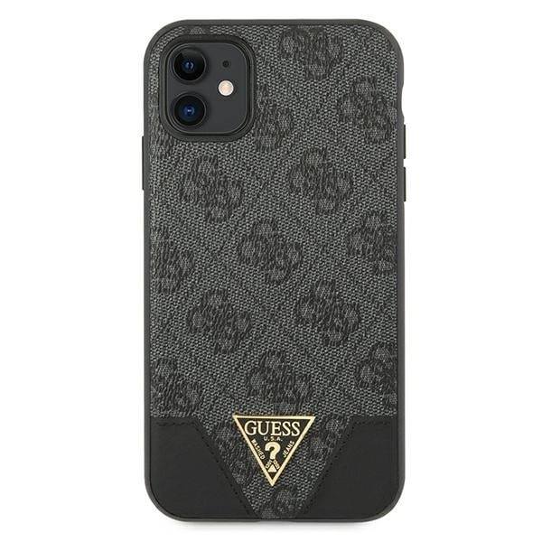 Guess GUHCN61PU4GHBK iPhone 11 6.1" / Xr grå/grå hårdfodral 4G Triangle Collection