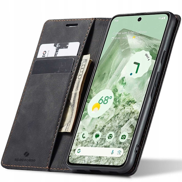 Spacecase Pålbockfodral För Google Pixel 8A Telefon, Svart