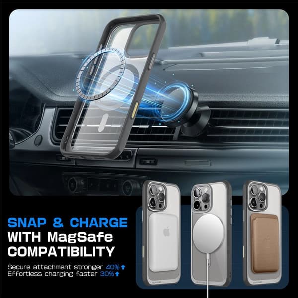SUPCASE UB MAG ETUI MED MAGSAFE TIL IPHONE 16 PRO MAX - GRÅ