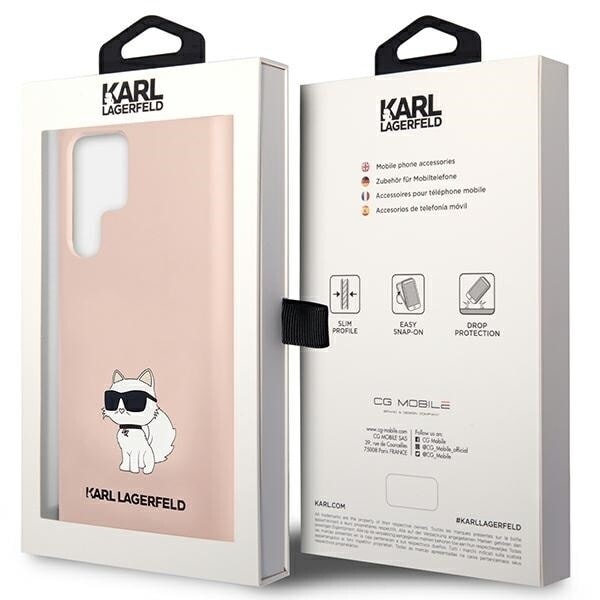 Karl Lagerfeld KLHCS23LSNCHBCP S23 Ultra S918 Hard Case - Rosa Silikon Choupette