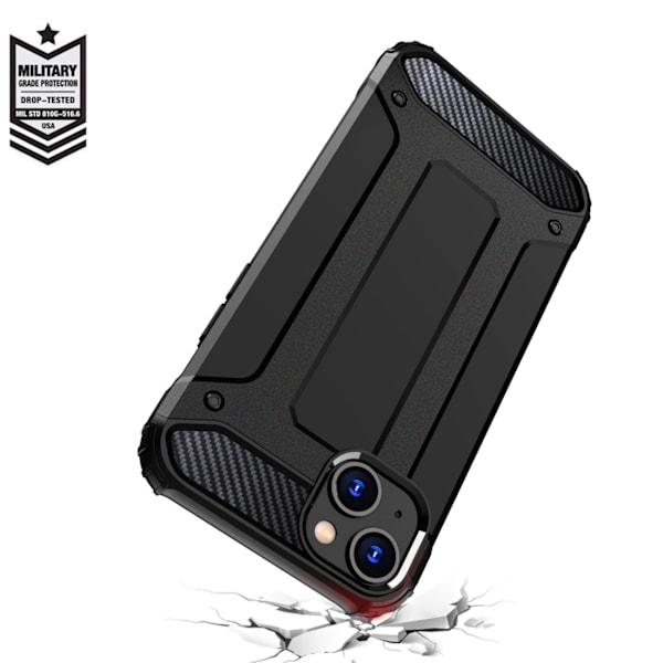 HYBRID ARMOR COVER TIL IPHONE 15 - SORT