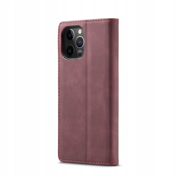 Spacecase Pålbocksväska För Iphone 12 Pro Max Skydd Rött Läder