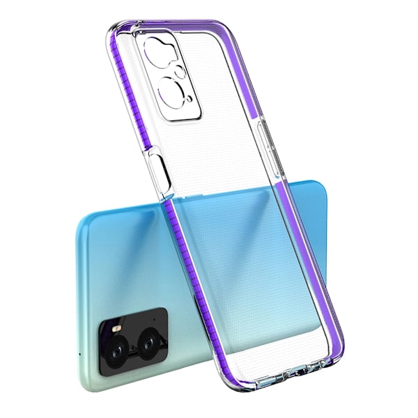 SPRING CASE TIL REALME 9I, OPPO A36 / A76 / A96 SILIKONECOVER MED RAMME SORT