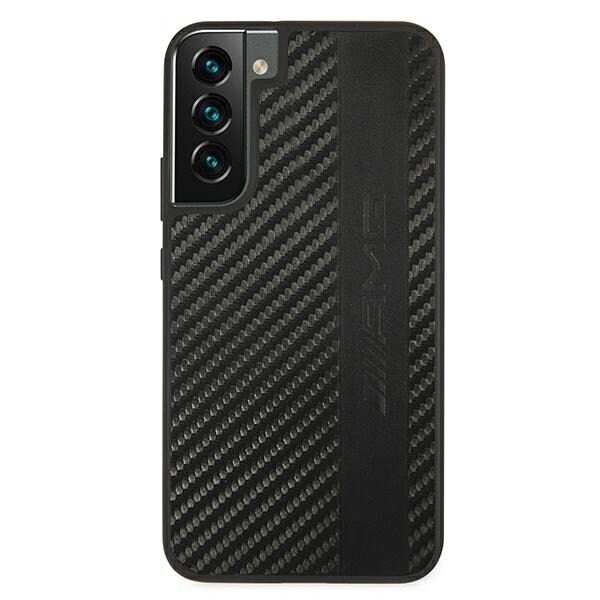 AMG CARBON STRIPE&EMBOSSED COVER TIL SAMSUNG GALAXY S22+ - SORT