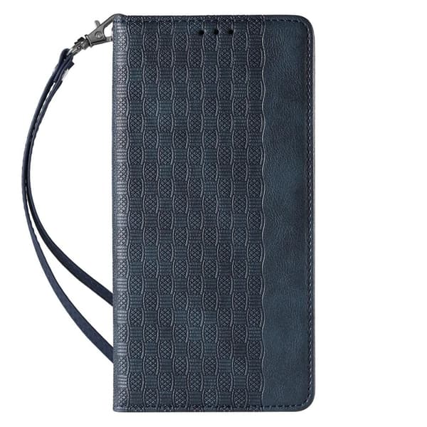 Magnet Strap Case for iPhone 13 lommebok beskyttelse + mini stropp anheng blå