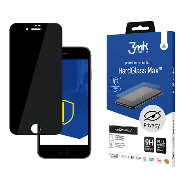 APPLE IPHONE 7 SORT - 3MK HARDGLASS MAX PRIVACY