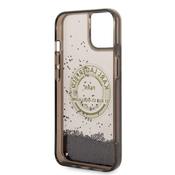KARL LAGERFELD LIQUID GLITTER RSG ETUI TIL IPHONE 14 - SORT