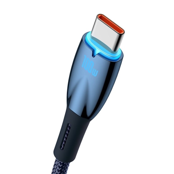 Baseus Glimmer-serien hurtigladekabel USB-A - USB-C 100W 480Mb/s 1m blå