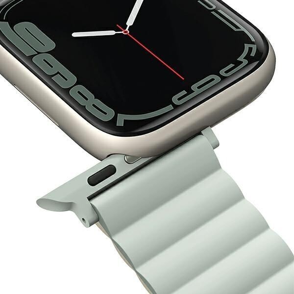 UNIQ armbånd Revix Apple Watch Series 4/5/6/7/8/SE/SE2 38/40/41 mm. Vendbar Magnetisk grønn-beige/salvie-beige
