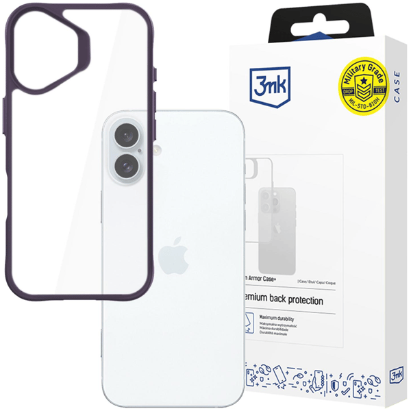 APPLE IPHONE 16 - 3MK SATIN ARMOR CASE+ PURPLE