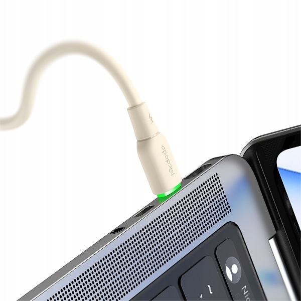 MCDODO USB-C SNABBLADDNINGSKABEL FÖR SAMSUNG APPLE USB TYP C 65W 1M LED BEIGE