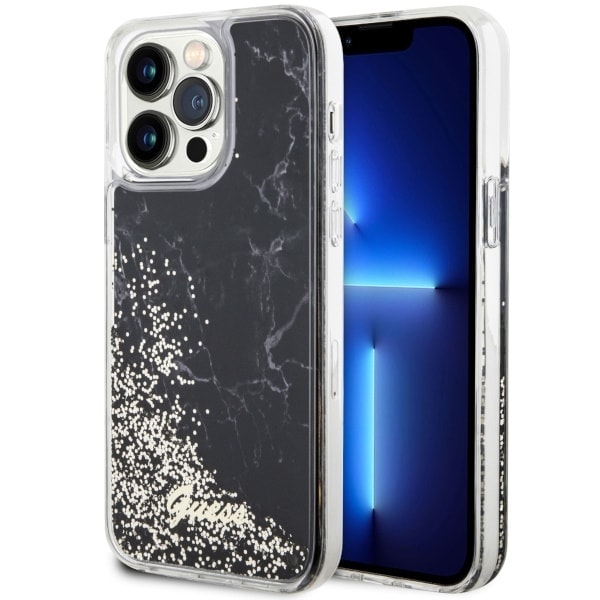 Guess GUHCP14XLCSGSGK-deksel til iPhone 14 Pro Max 6.7 - svart Liquid Glitter Marble