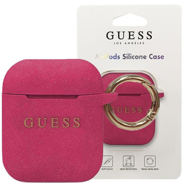 Gissa GUACCSILGLFU AirPods 1/2 fodral fuchsia/fuchsia silikonglitter