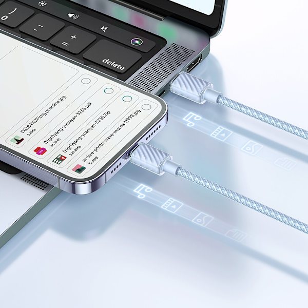 MCDODO LADDARE USB-C LIGHTNING-KABEL IPHONE 12 13 14 PRO 2M BLÅ