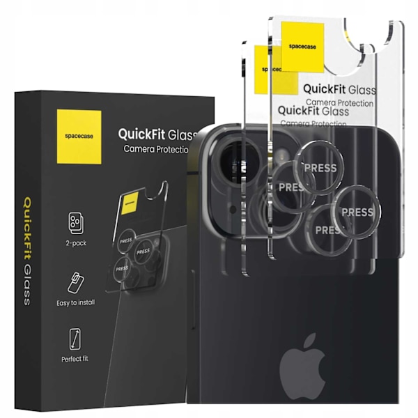 Spacecase Quickfit Härdat Glas För Kamera För Iphone 14 14 Plus Svart