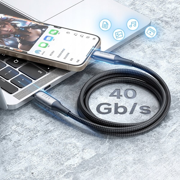 MCDODO USB-C-KABEL SNABBLADDNING THUNDERBOLT 4 40GBPS 240W USB TYPE C 1M