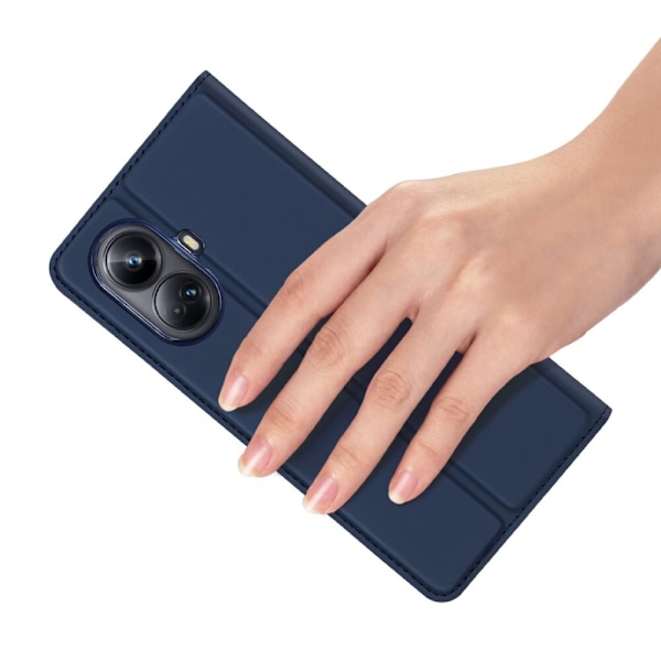 Dux Ducis Skin Pro-veske for Realme 10 Pro Flip Cover Card-lommebok? blå stativ