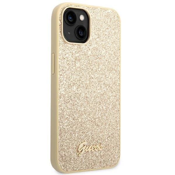 Guess GUHCP14MHGGSHD iPhone 14 Plus 6.7 gull/gull hardt deksel Glitter Script