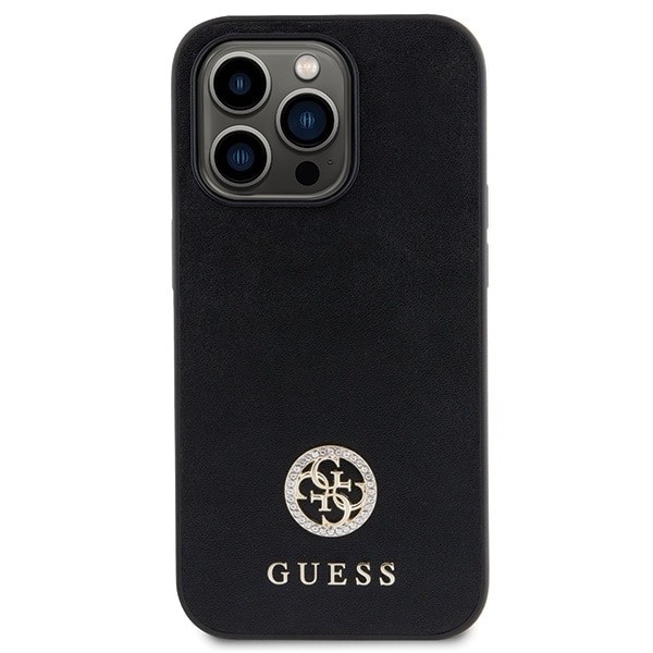 Guess GUHCP13LPS4DGPK iPhone 13 Pro 6.1" svart/svart hårdfodral Strass Metal Logotyp