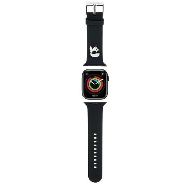 Karl Lagerfeld 3D gummi Karl Head stropp for Apple Watch 38/40/41mm - svart
