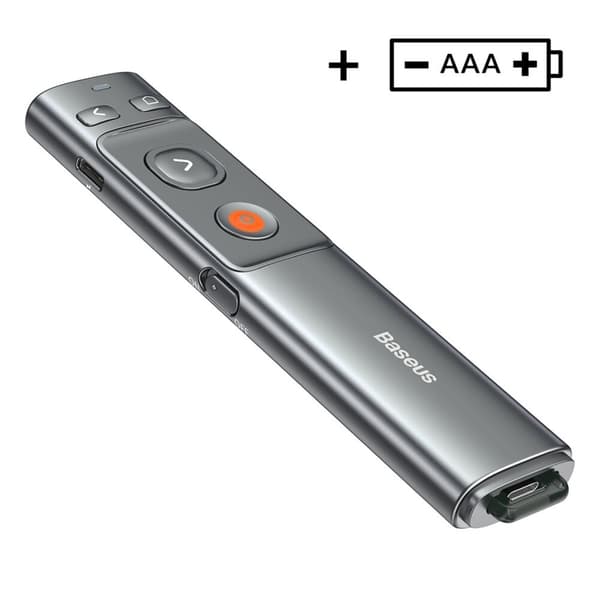 Baseus Orange Dot trådløs laserpeker for presentasjoner - grå (med batteri)
