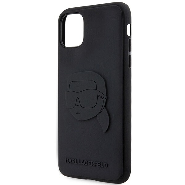 Karl Lagerfeld gummi Karl Head 3D-deksel KLHCN613DRKNK for iPhone 11 / Xr - Svart