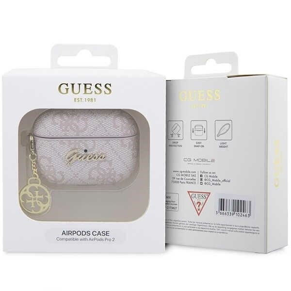 Guess GUAP2G4GSMP-deksel for AirPods Pro 2-deksel - Rosa 4G Charm Collection