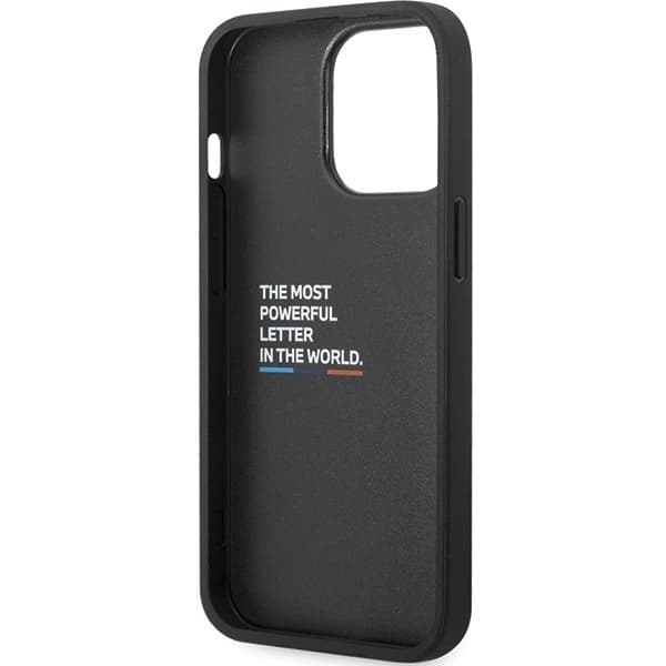 BMW LÆDER CARBON COVER TIL IPHONE 13 PRO MAX - SORT