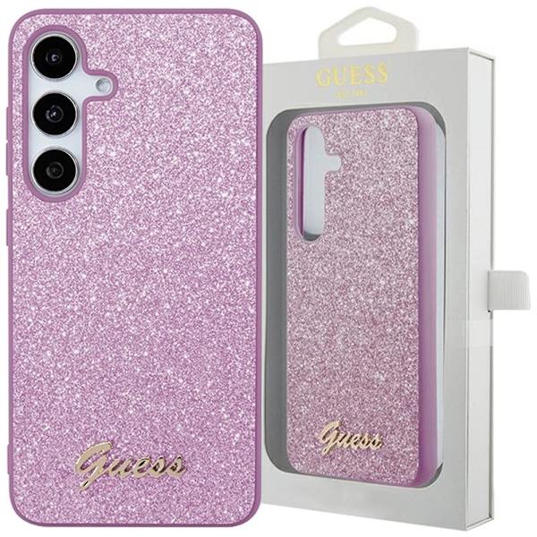 Guess Glitter Script-deksel til Samsung Galaxy S24+ - Lilla