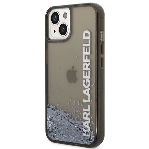 KARL LAGERFELD LIQUID GLITTER ELONG ETUI TIL IPHONE 14 PLUS - SORT