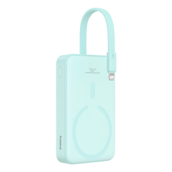 Baseus Magnetic Mini MagSafe 10000mAh 20W strømforsyning med innebygd Lightning-kabel - blå + Baseus Simple Series USB-C - USB-C 60W 0