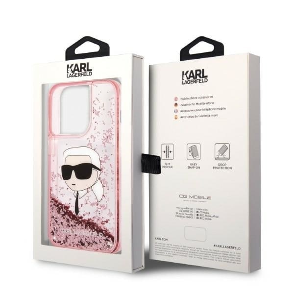 Karl Lagerfeld KLHCP14XLNKHCP iPhone 14 Pro Max 6.7 rosa/rosa hardt deksel Glitter Karl Head