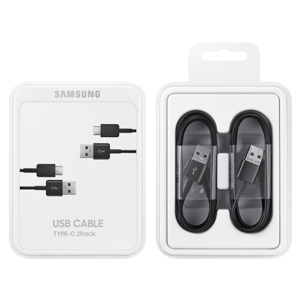 USB C-kabel 480 Mb/s 5A 1,5 m Samsung EP-DG930MBEGWW - svart (sett med 2)