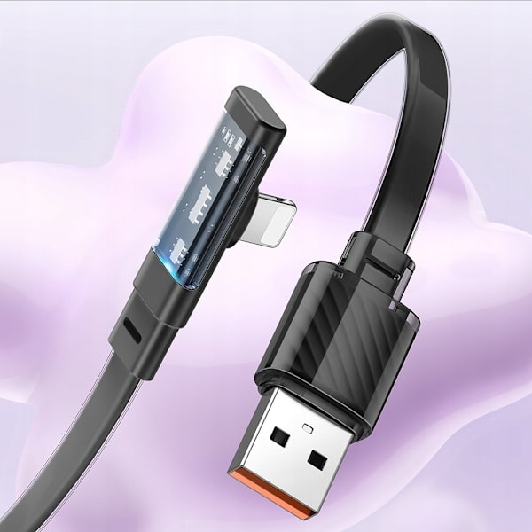 MCDODO ANGLE USB LIGHTNING CABLE 36W IPHONE 12 13 14 SVART 2M