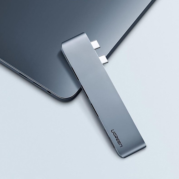 UGREEN MULTIFUNKTIONEL HUB 3 USB TF SD USB TIL MACBOOK PRO AIR GREY