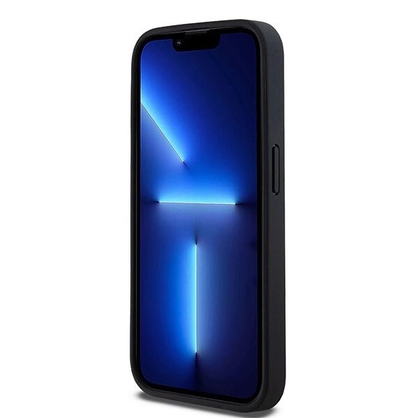 DKNY Leather Mono Stripe & Metal Logo Deksel til iPhone 15 Pro Max - Svart