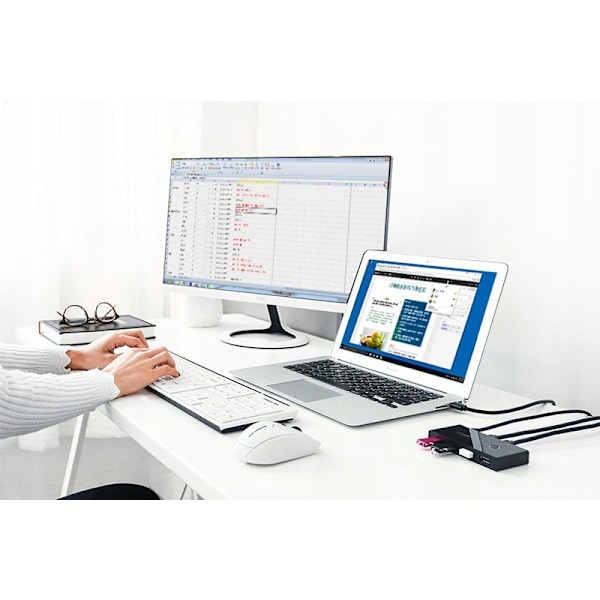 UGRØN SWITCH BOX HUB SWITCH 4X USB 3.2 USB SPLITTER SORT