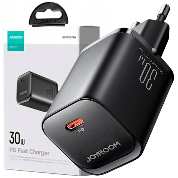 Joyroom JR-TCF07EU Speed ​​​​Series 30W USB-C PD/QC/AFC/FCP vegglader - svart