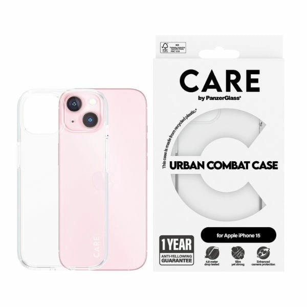 CARE BY PANZERGLASS URBAN COMBAT TASKE TIL IPHONE 15 - GENNEMSIGTIG