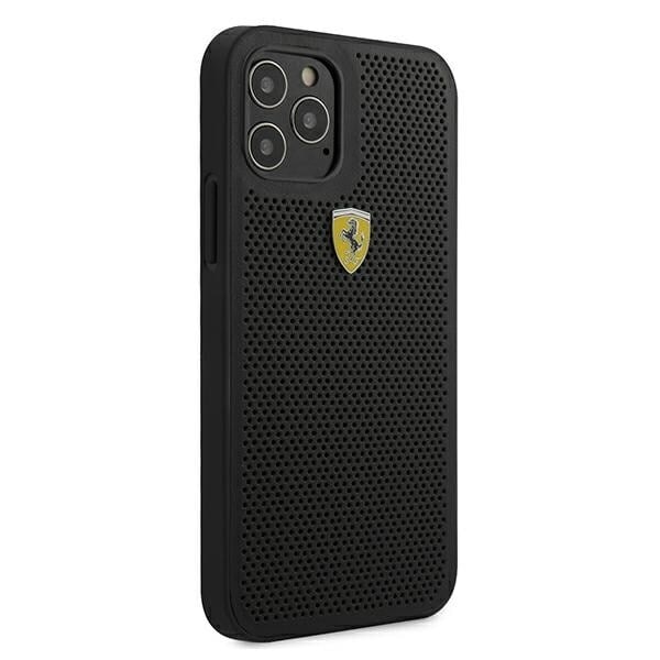 FERRARI ON TRACK PERFORERET ETUI TIL IPHONE 12 / IPHONE 12 PRO - SORT