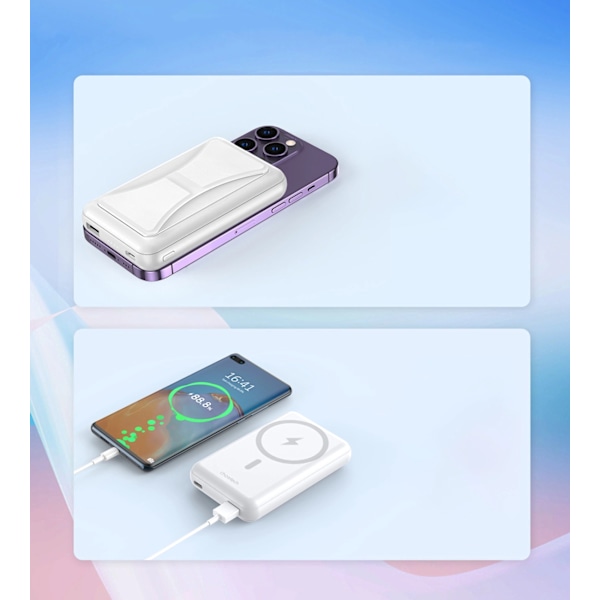 CHOETECH B663 10000MAH 20W MAGSAFE USB-A / USB-C POWERBANK - HVID