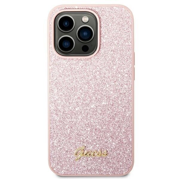 GUESS GUHCP14XHGGSHP IPHONE 14 PRO MAX 6.7 PINK/PINK HÅRDT ETUI GLITTER SCRIPT