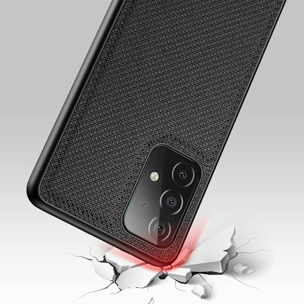 Dux Ducis Fino-deksel dekket med nylonmateriale for Samsung Galaxy A72 4G svart