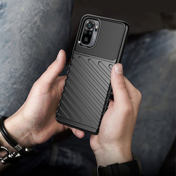 Thunder Case fleksibelt pansret beskyttelsesdeksel for Xiaomi Redmi Note 10 / Redmi Note 10S grønn