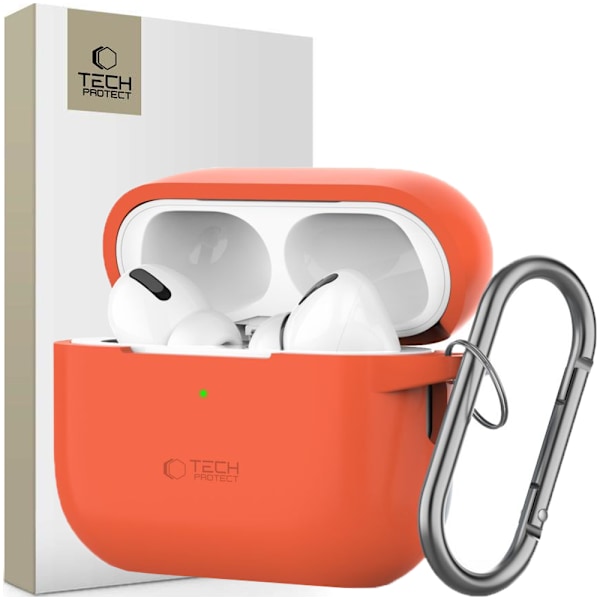 TECH-PROTECT SILIKONE HOOK APPLE AIRPODS PRO 1/2 NEON ORANGE