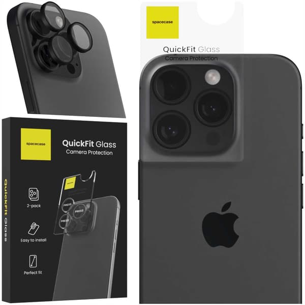 Spacecase Härdat Glas Quickfit-Kamera För Iphone 14 Pro Max Svart