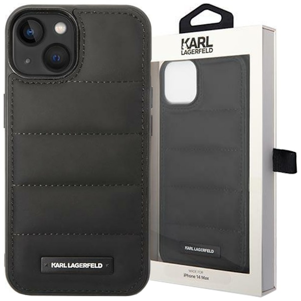 KARL LAGERFELD PUFFY ELONGATED LOGO COVER TIL IPHONE 14 PLUS - SORT